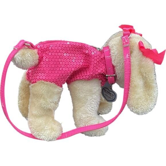 Poochie Pink Sequence Plush Purse Stuffed Animal Plush - Picture 2 of 6